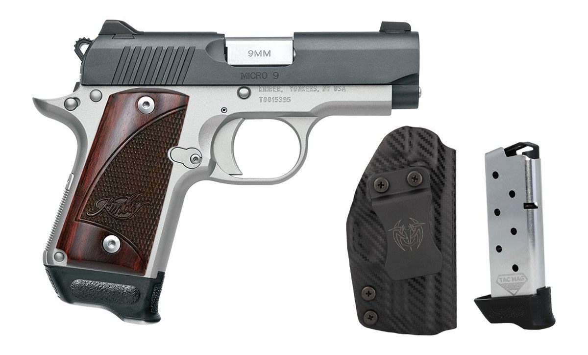 KIMBER MICRO 9 TWO TONE ROSEWOOD RTC-K BUNDLE PISTOL HOLSTER, 2-7RD MAGS view 3