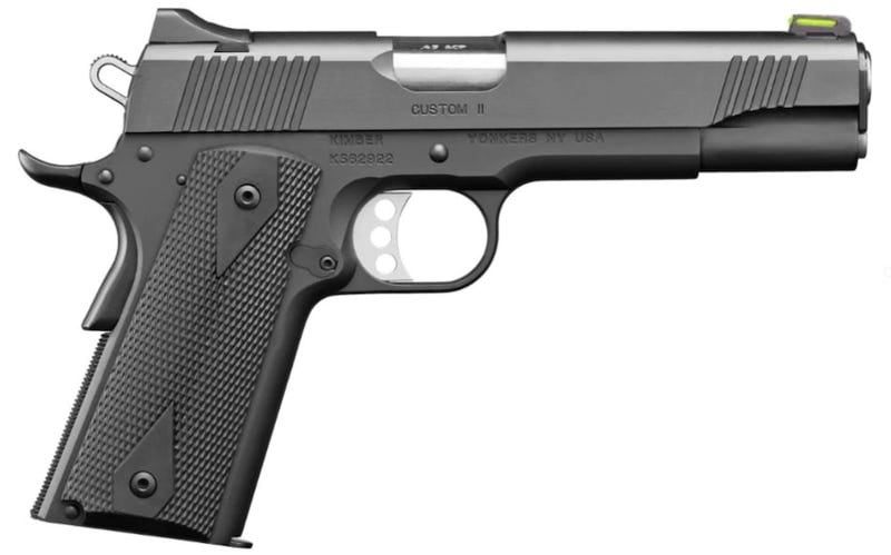 Kimber Mfg.,inc 3700551 Custom II GFO 10mm 8+1 5" Stainless Steel Slide Matte Black F/S Rubber Grip G-10 Grip view 2