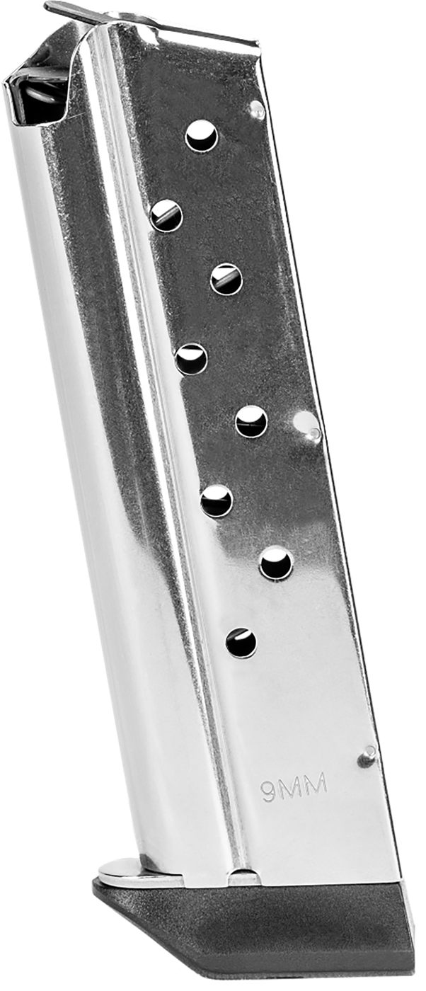 Kimber America Mfg, 4200380 9rd 9mm Luger Fits 1911 Silver Stainless Steel
