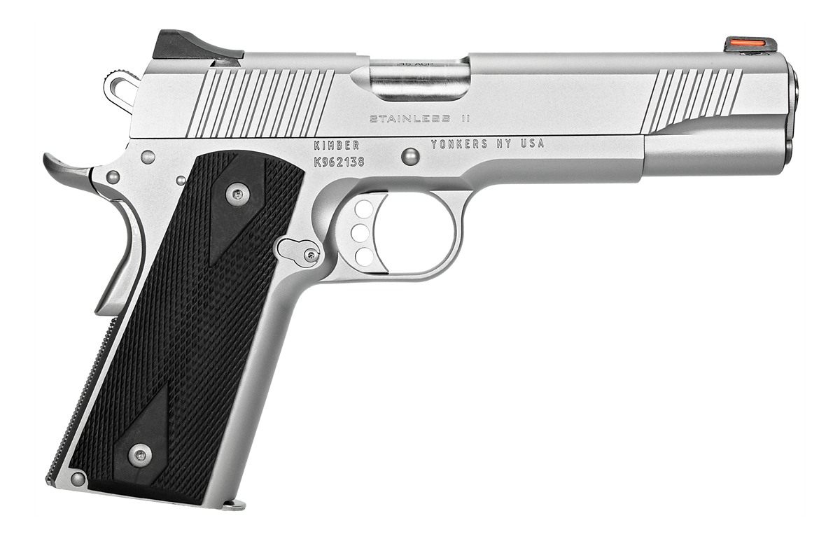 Kimber Mfg.,3200007 Stainless II Club Bundle 45ACP 7+1 5in Satin Silver Fro