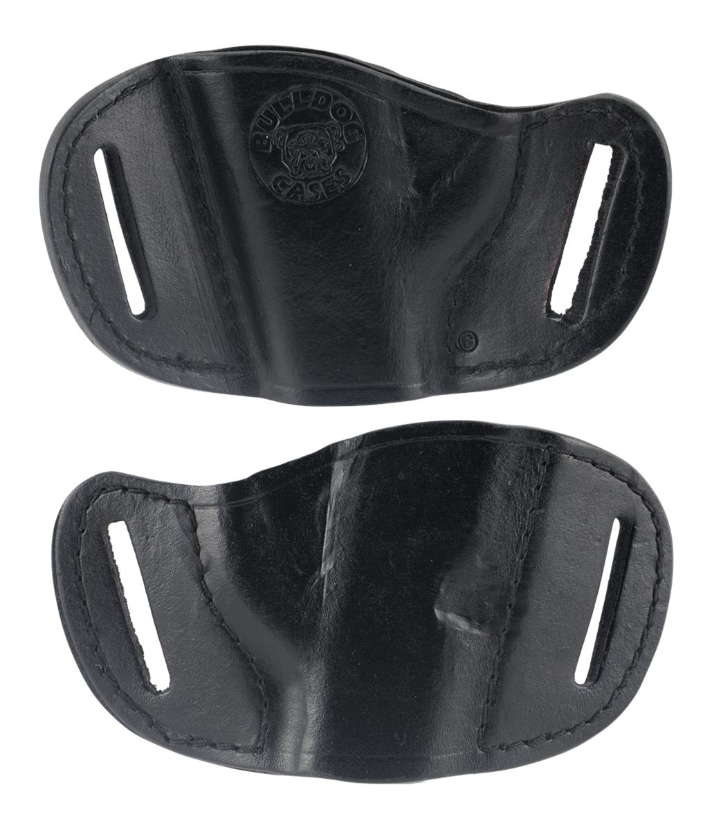 Bulldog Cases Black Molded Leather Belt Slide Holster (Small)