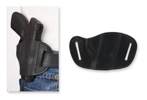 Bulldog Cases Black Molded Leather Belt Slide Holster (Small) view 3