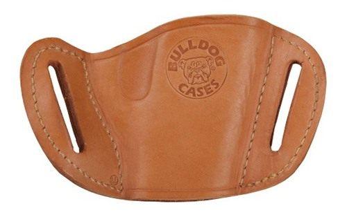 Bulldog Cases Tan Molded Leather Belt Slide Holster (Large) view 3