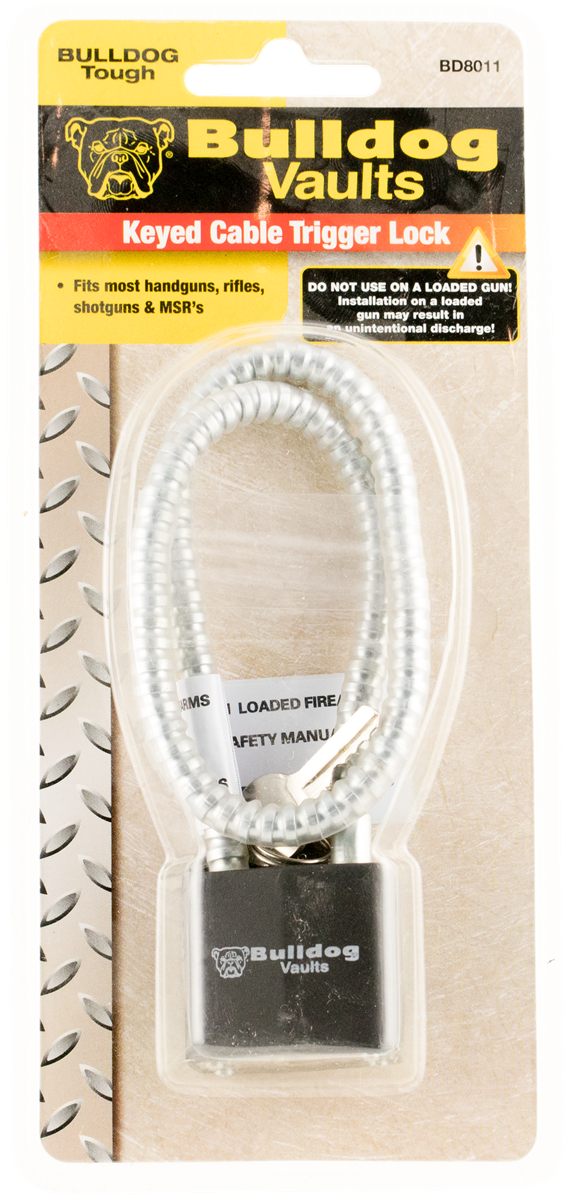 Bulldog Vaults Single Pack Keyed Cable Trigger Lock w/Key view 2