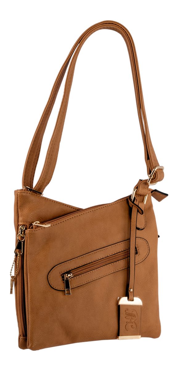 Bulldog Cases Cross Body Style Purse with Holster, Tan, Medium