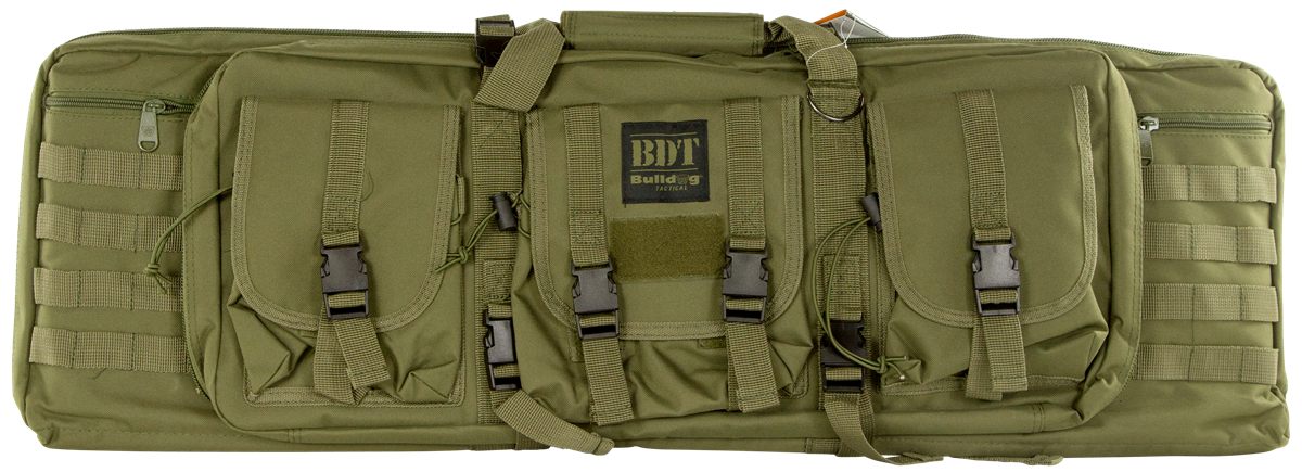 Bulldog Case BDT4037G Tactical Single Green Nylon, 3 Accessory Pockets, Del