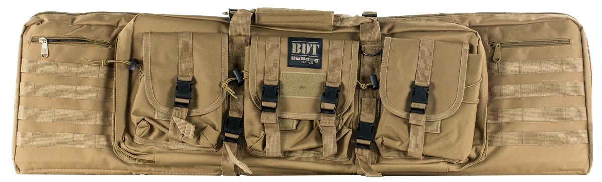 Bulldog Cases BDT6043T Tactical Double 43in Tan Nylon, 3 Accessory Pockets