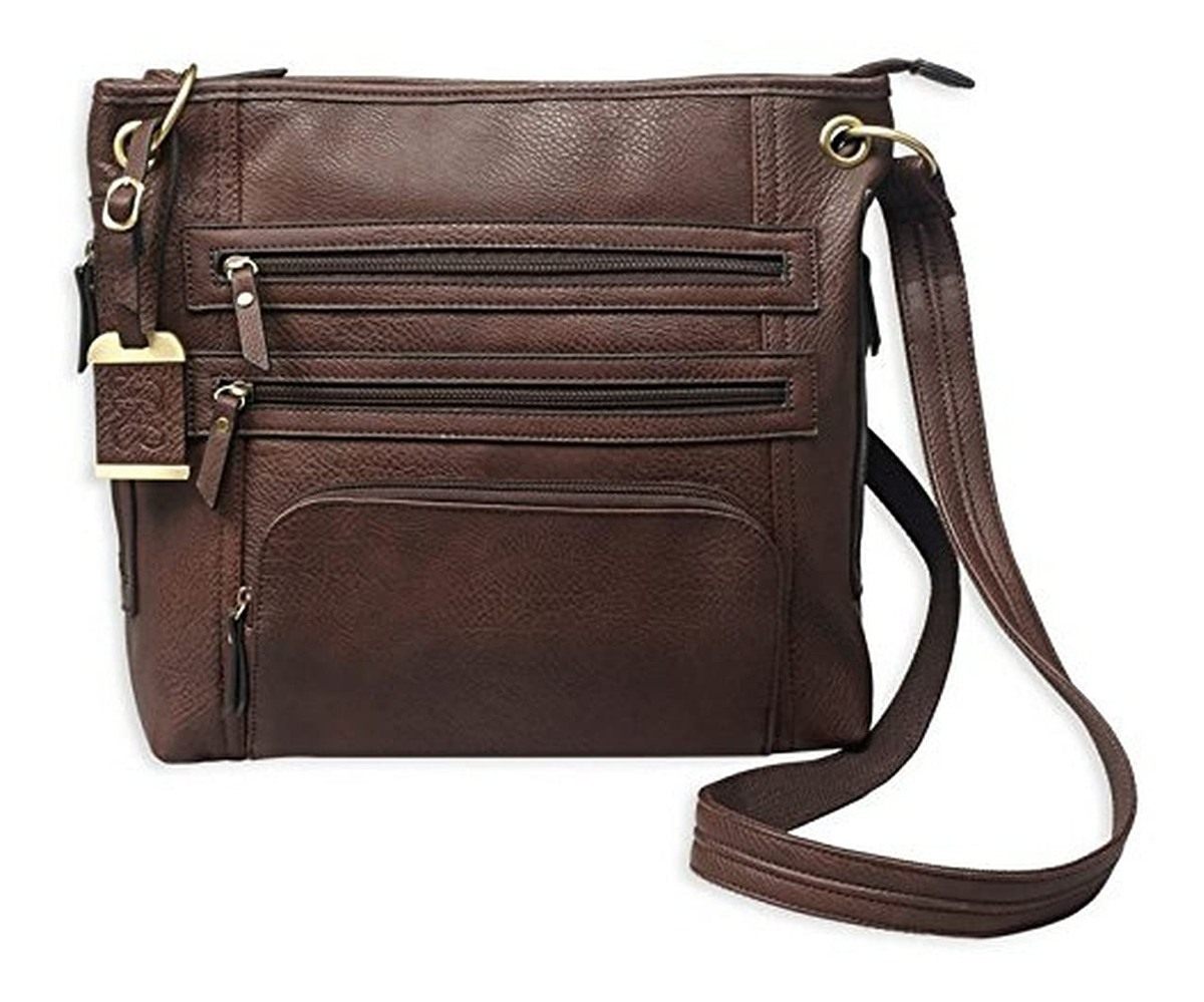 Bulldog Cases BDP-039 Large Cross Body Style Purse with Holster Chocolate B view 2