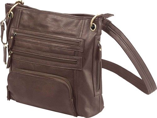 Bulldog Cases BDP-039 Large Cross Body Style Purse with Holster Chocolate B view 3