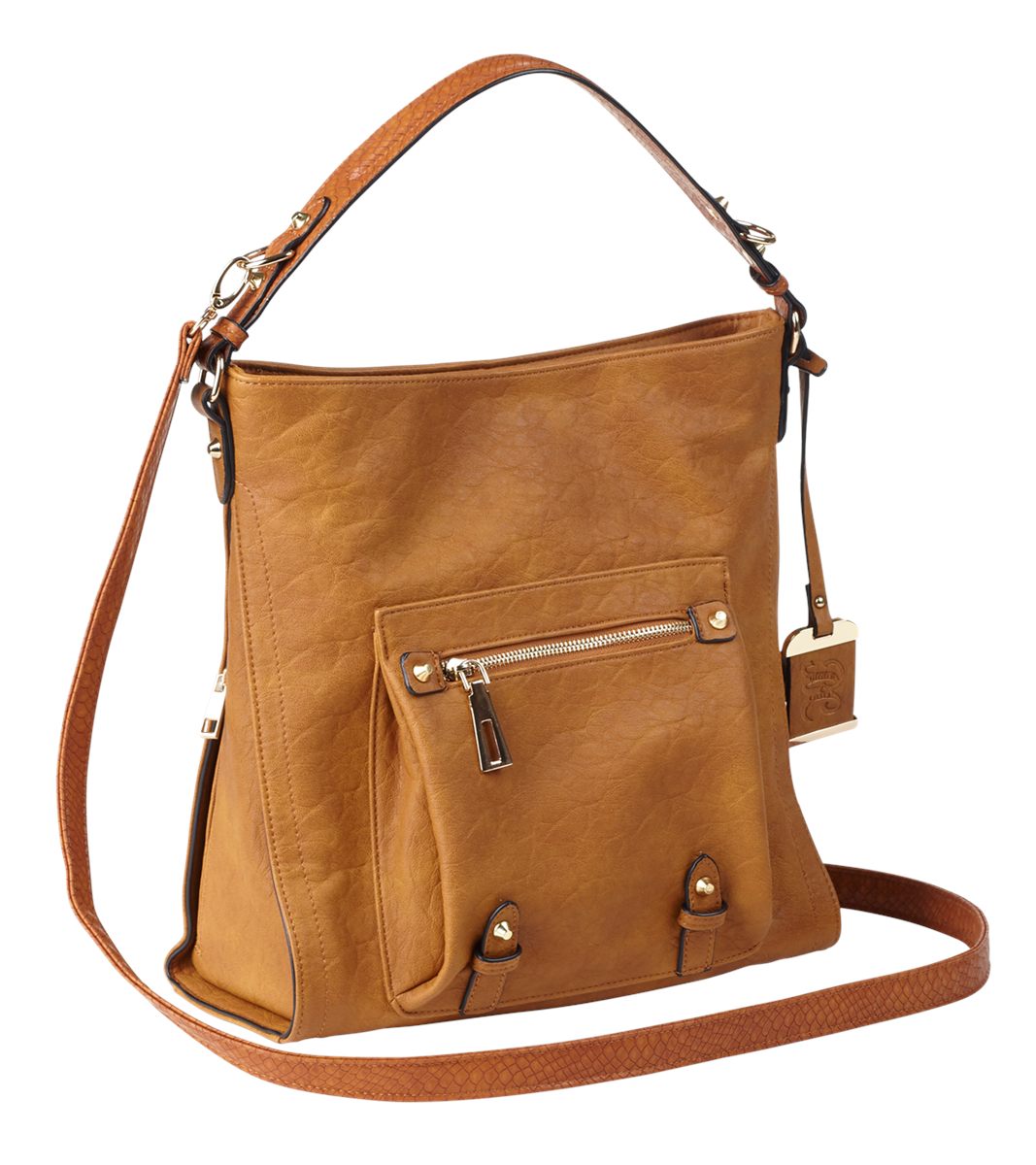 Bulldog Cases Concealed Carry Purse with Holster Hobo Anna - Cognac