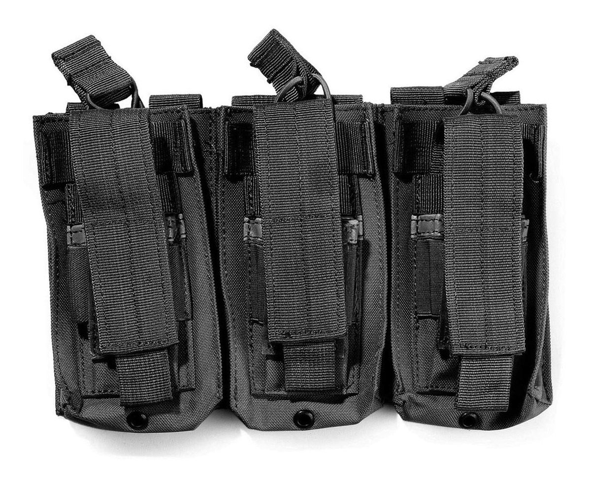 Bulldog Cases BDT-62 Tri-Double Molle mag Pouch Black (Holds 3 MSR + Pistol view 2