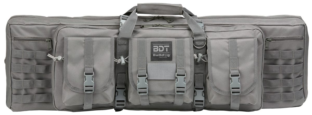 Bulldog Case BDT6037SG Tactical Double 37in Seal Gray Nylon, 3 Accessory Po
