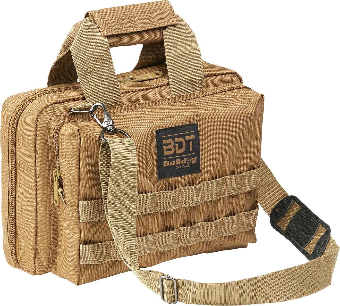 Bulldog Cases Bdt917T: Deluxe 2 Pistol Range Bag W/Strap Molle - Tan