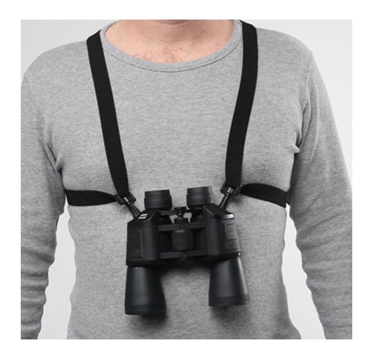 Bulldog Cases Black Adjustable/Stretching Binocular Harness with Leather Ba