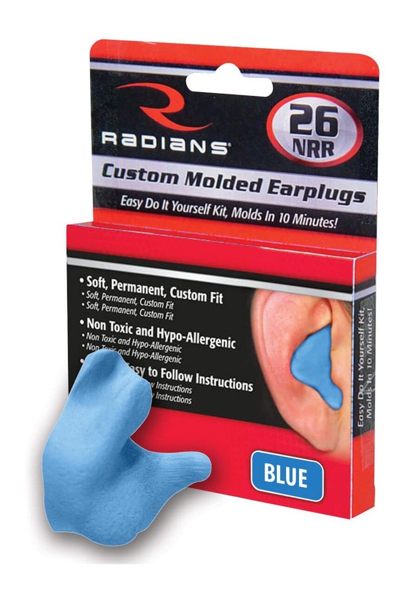 Radians CEP002-B Custom Molded Earplugs Retail Box w/ Blue Plugs, 1 Count (