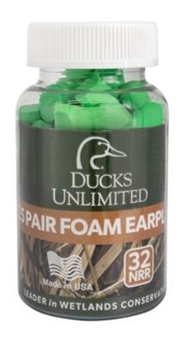 RADIANS DUCKS UNLIMITED FOAM EARPLUGS-25 PAIR JAR (NRR-32) GREEN