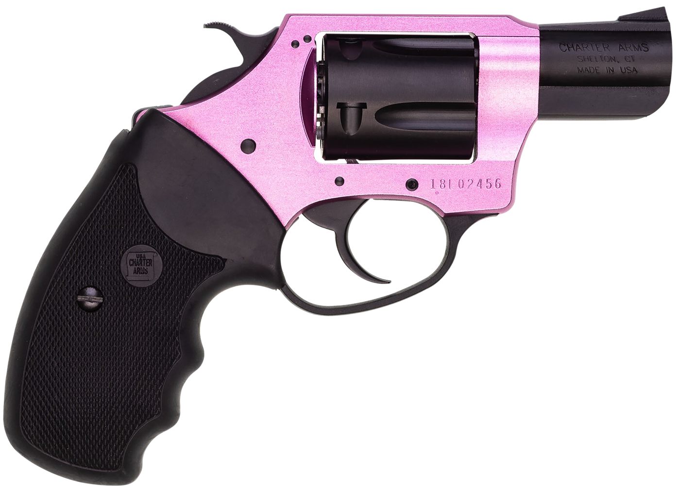 Charter Arms 53835 Pink Lady 38 Special 5rd 2in Black Steel Barrel, Cylinde