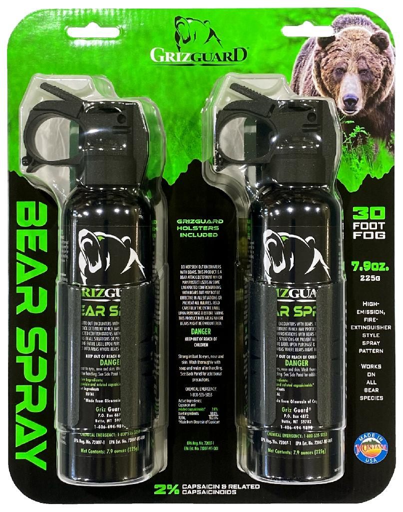Udap Grizguard Bear Pepper Spray 7.9oz With Plastic Holsters (2-pack)