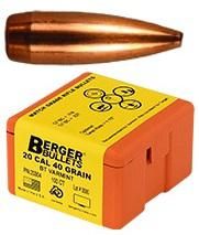 Berger Bullets Match Grade Varmint .20 cal .204in 40 BT 100/ct