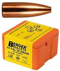 Berger Match Grade Varmint Bullets .22 cal .224in 52 FB 100/ct