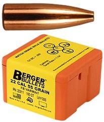 Berger Bullets Match Grade Varmint .22 cal .224in 55 FB 100/ct