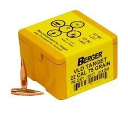 Berger Bullets VLD Target .22 cal .224in 75 gr HPBT 100/ct view 2