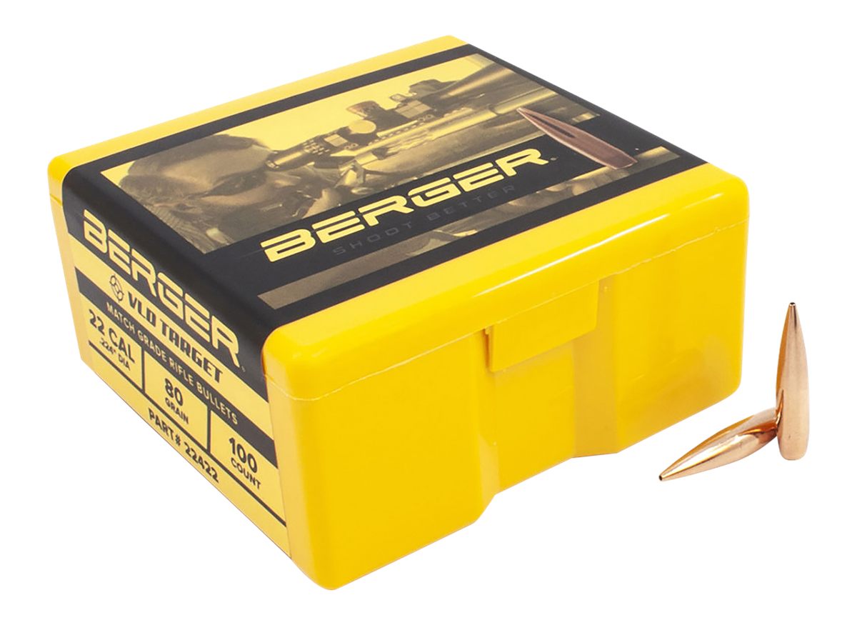 Berger Bullets 22422 VLD Target Long Range 22 Cal 80gr 100/Box