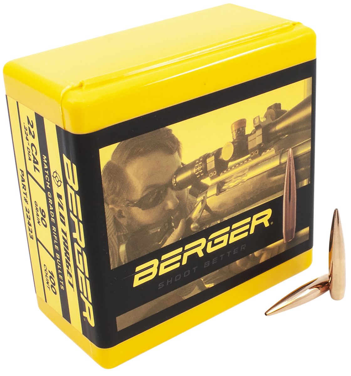 Berger Match Grade Target Bullets .22 cal .224in 90 VLD 100/ct