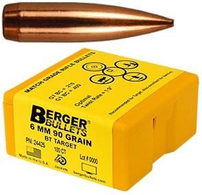 Berger Bullets Match Grade Target 6mm .243in 90 BT 100/rd
