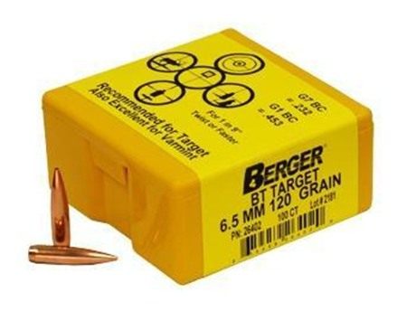 Berger Match Grade Target Bullets 6.5mm .264in 120 BT 100/ct view 2