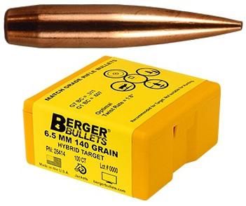 Berger Bullets 26414 Hybrid Target Match Grade 6.5 Creedmoor 140gr 100/Box