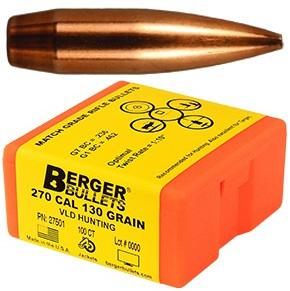 Berger Bullets Match Grade Hunting .270 cal .277in 130 VLD Hunter 100/ct