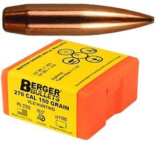 Berger Bullets Match Grade Hunting .270 cal .277in 150 VLD Hunter 100/ct