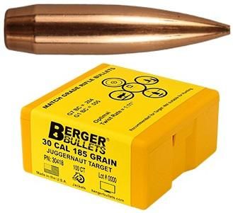 Berger Bullets Match Grade Target .30 cal .308in 185 Juggernaut 100/ct
