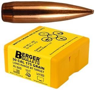 Berger Bullets Match Grade Target .30 cal .308in 175 Lrbt 100/ct