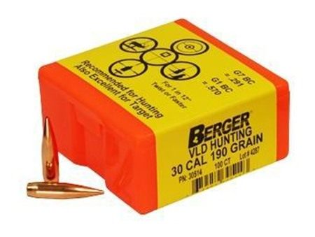 Berger Match Grade Hunting Bullets .30 cal .308in 190 VLD Hunter 100/ct view 2