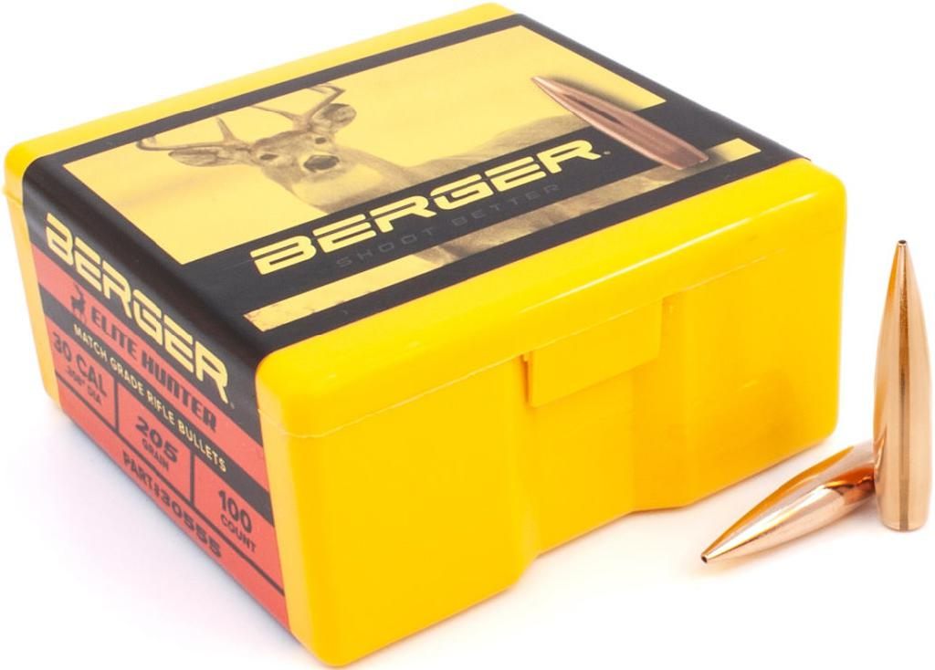 Berger Bullets Elite Hunter Rifle .30 cal 205 gr BTHP 100/ct