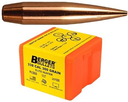 Berger Bullets 33556 Elite Hunter Outer Limits 338 Cal 300gr Boat Tail 100/