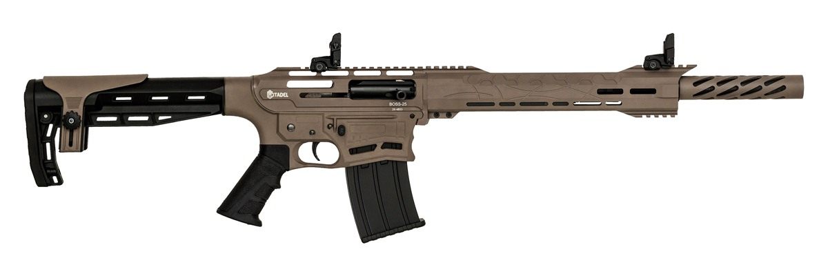 Citadel CBOSS2512FDE Boss25 12 Gauge Semi-Auto 3in 5+1 18.75in Black Steel