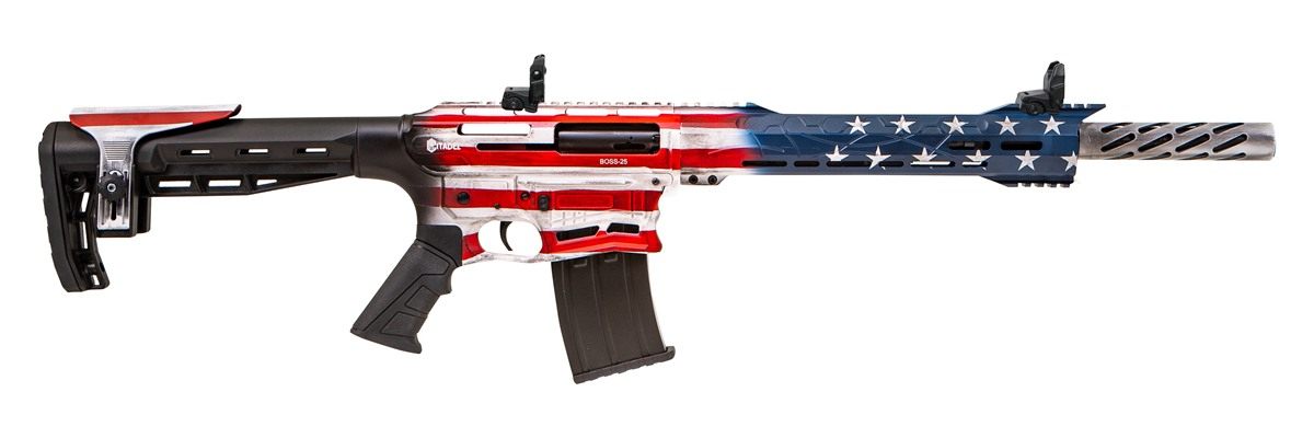 Citadel CBOSS2512USA Boss-25 12 Gauge 3in 18.75in 5+1 American Flag Cerakot
