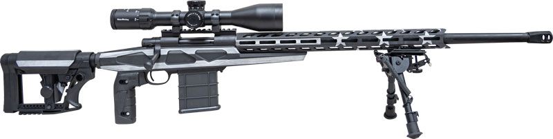 Howa Flag Chassis MDT W/ Bipod Grayscale 308WIN 24in Threaded view 3