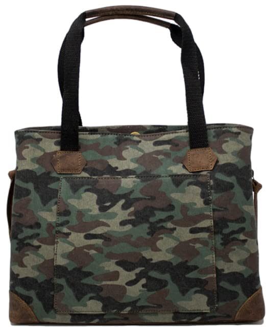Versacarry CPCCWB Canvas (Camo) Leather Conceal Carry Purse W/Holster - Thr