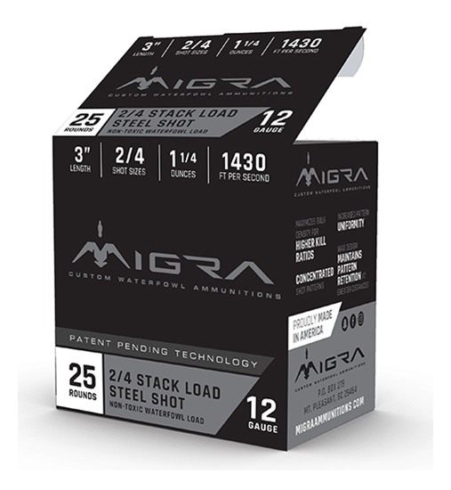 Migra Ammunitions Waterfowl Steel Shot 12 ga 3in 1/4 oz 1430 fps 2 4 25/ct