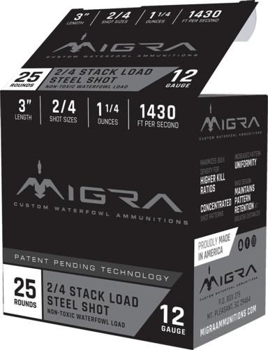 Migra Ammunitions Waterfowl Steel Shot 12 ga 3in 1/4 oz 1430 fps 2 4 25/ct view 2
