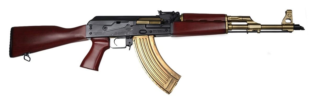 ZASTAVA ZPAPM70 AK RFL 7.62X39 BLK RECEIVER, GOLD CERAKOTE BBL, SERBIAN RED FURN.