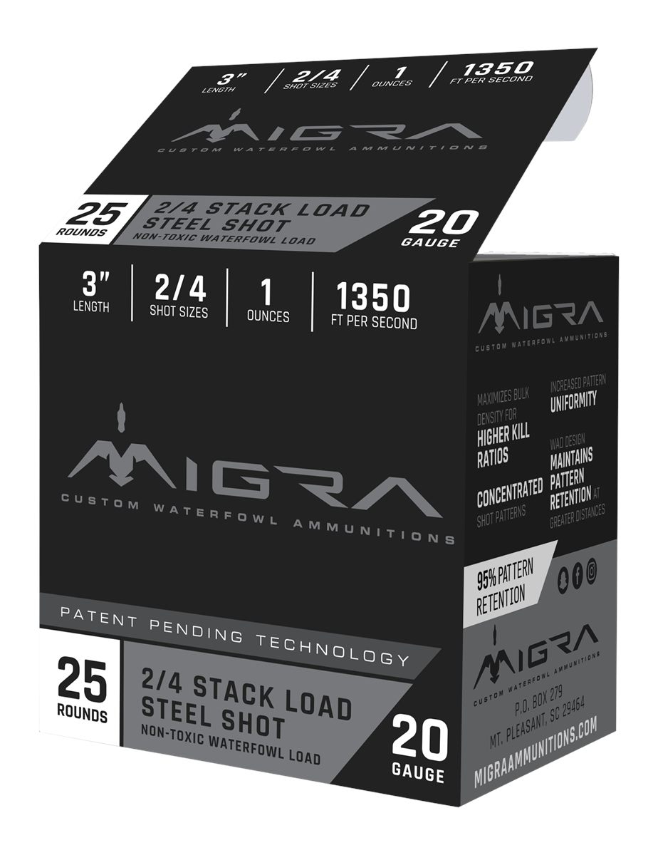 Migra Ammunitions M20S24 Combinational 20 Gauge 3in 1oz 2/4 Shot 25 Per Box