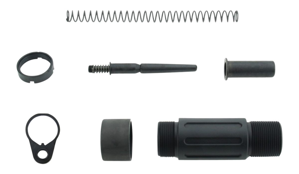 Tacfire MAR139C Short Buffer Tube System Black Anodized Aluminum with QD En