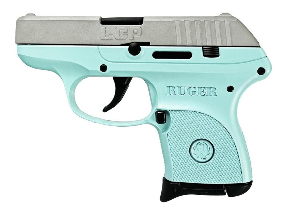 Sturm Ruger LCP 380 ACP Pistol 2.75in Barrel Robin's Egg Blue Silver Slide