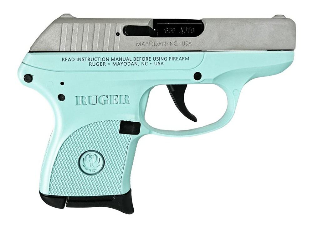 Sturm Ruger LCP 380 ACP Pistol 2.75in Barrel Robin's Egg Blue Silver Slide view 2