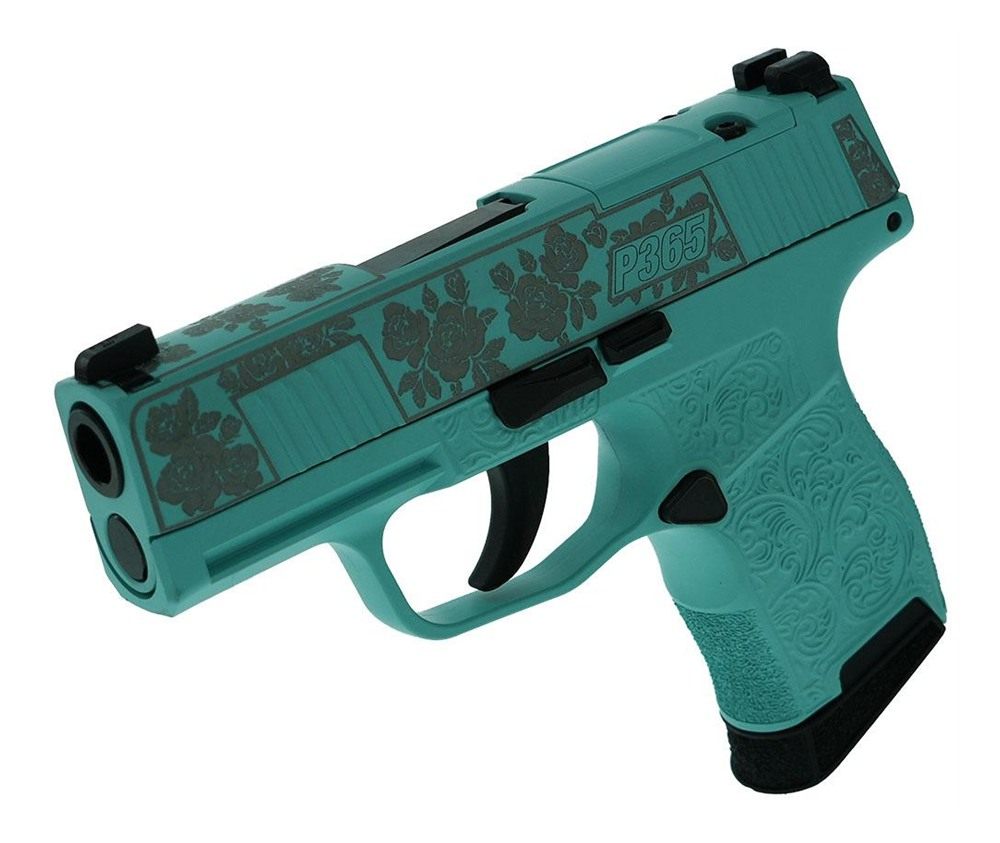 Sig Sauer Gun Roses-Robin's Egg Blue P365 Optic Ready Handgun 9mm Luger 10r view 2